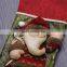 43CM Large 3D Green and Red High Quality Home Decoration Gift Christmas Stockings with Christmas Grass - Santa Claus