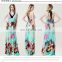 5018# Halter Flower Printed Sexy Summer Boho Long Bohemian Casual Maxi Dresses Maternity Dress Plus Size