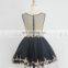 New Arrival Applique Beaded Gray Tulle Short Puffy Party Dresses SD365