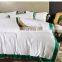 Hotel Luxury Satin duvet cotton Bed Sheet Bedding Comforter Set Green Stripe bed set