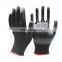 Wholesale Custom Logo Knitted Anti Cut Protective Safety Gloves Black Nitrile Coated Labor Gloves for Gardening
