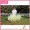 Fairy greenish yellow tutu skirt fluffy voile girl's dress children frocks designs