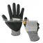 HY 13G Cut Resistant Level 5 Industrial Crinkle Latex Safety Gloves Black Latex Gloves Guanti antitaglio Da Lavoro