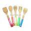 Creative Design Personalised Colorful Printing Handles Kitchen Spatula Bamboo Utensils Set