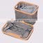 Custom foldable waterproof dirty clothes washing space saving storage lightweight laundry-basket-bamboo canvas hamper