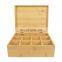 8 Adjustable Chest Compartments Bamboo Tea Box Storage Organizer Tin Box Tea