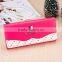 Stock Wholesale Black Pink Fuschia Lovely Cute Cat Printing Hasp PU Leather Women Lady Female Wallet Leather