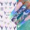 Wholesale of Halloween nail stickers, gold and silver plated, mirror shaped snowflake elk inset style back glue nail stickers