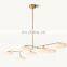 Modern Long Hanging Lamp Glass Dining Table Light Fixture Linear LED Chandelier for Office Kitchen Island Bar Lighting