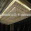 Custom Large Banquet Hotel Foyer Luxury Rectangle Gold Crystal Ceiling Chandelier