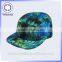 Custom Tie Dye Floral Print Pineapple 5 Panel Snapback Camp Cap Manufacture