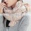 Newest Fringed Tassel Jacquard Checked Plaid Fashion Ladies Winter Wool Scarf