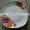 wholesale high grade ceramic dinnerware porcelain moonlight flat plate with double golden line