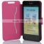 Top Quilted customizable leather phone cover with stand for huawei G500c