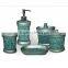 Mosaic purple glass bathroom accessories set