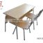 Cheap two seater wooden school desk and chair