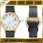 Classic leather strap genuine leather quartz watch stainless steel back case watch