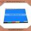 2015 newest original design custom cheap Spiral School Notebook with transparency plastic divided paper