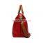 Alibaba express china fashion ladies leisure tote bag red genuine leather bag