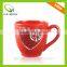 The red hearts ceramic cup,Heart-shaped pottery cups
