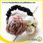 big pearl rose flower decorate cute wholesale elastic hair ties