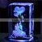 Beautiful crystal glass wedding gift items with led base