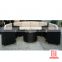 6 pc luxury hotel outdoor half round sofa and side table poly rattan semi circle patio furniture