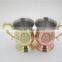 Single wall stainless steel mugs goblet of fire with gold plated color