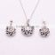 YiWu T&J Cheap Vintage Crystal Cheap Geometric Circle Wedding 2 Pcs Jewelry Sets With Necklace Earrings