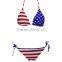 Domi Factory Flag Printed 2 piece Removable Pad Bathing Suits Women Bikini