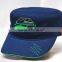 custom embroidered cotton military hat flat top hat with sandwich visor