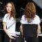 2016 Summer New Fashion Women Stretch Cotton T Shirts Ladies Patchwork High Quality Korean Graphic Printed Tee Shirt