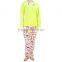 Kevince velour pyjama set pant green reactive print knitting woman MOQ 1000sets OEM factory directly