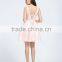 Pink mesh Vneck cheap short cocktail dress with beads in 2016