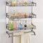 stainless steel bathroom shelves cosmetics shelves multi-function double hook racks towel racks(B-0277)