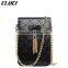 hasp open leather ladies messenger bag chain shoulder bag small