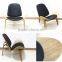 Hans Wegner Shell Chair #ABL0008-living Room Chair-leather Chair-plywood Chair