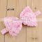 Hot cute Chiffon Rose butterfly Bows Shabby Solid Color Bows Hair Headband