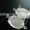 13*18mm setting size silver plated two loop oval bezel tray DIY pendant charm supplies 1421076