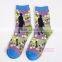 2015 Newest fashion printed picture cotton man sock football sock