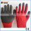 BSSAFETY Softtextile red cotton knitted black latex coated work gloves