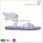 New design custom logo clear jelly sandals with wing