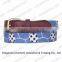 Custom animal leather stamps needlepoint belt with tanned leather hide