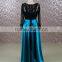 RSE647 Black And Peacock Blue Chinese Wedding Dress Tall Mother Of The Bride Lace Dresses Beach Wedding Dress Navy Blue