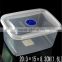 Hot sale transparent rectangular shape plastic disposable food container storage container