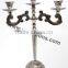 Multifunctional 5 arm Candelabra for Wedding Centerpieces , Nickel Plated Candelabra ,SilverCandelabra