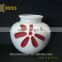 Red ceramic flower vases