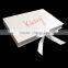 Zeal-X made logo printed white ribbon flat cardboard folding clothes gift packaging box