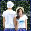 factory price excellent promotional cute o-neck design couple white t-shirt