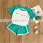 2017 Bulk wholesale girls summer clothing set raglan sleeve t shirt and shorts sports style suits